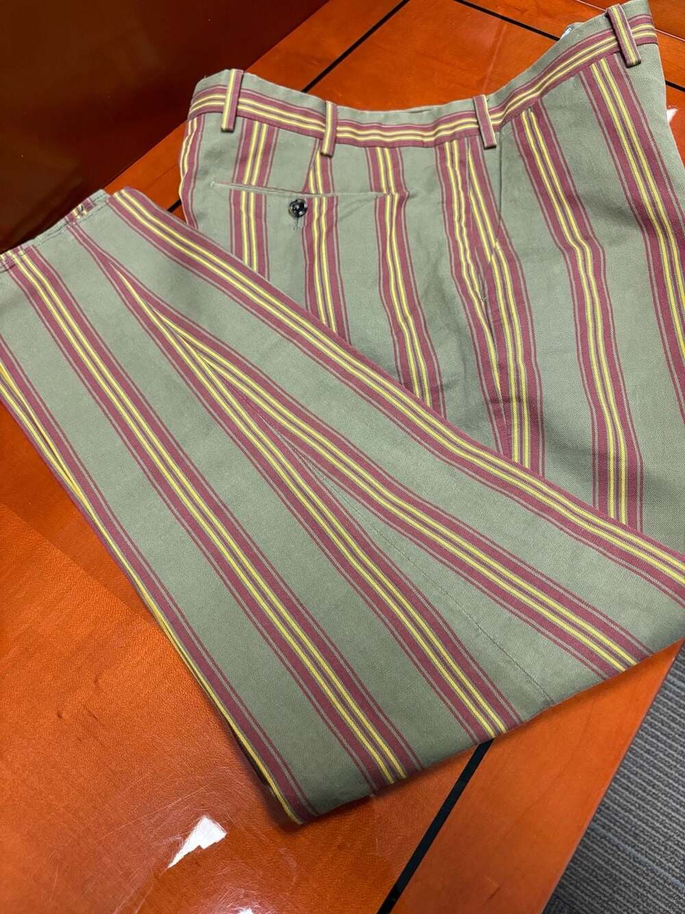 PT Torino Rebel Fit Size 50 Striped Cotton Linen Pants